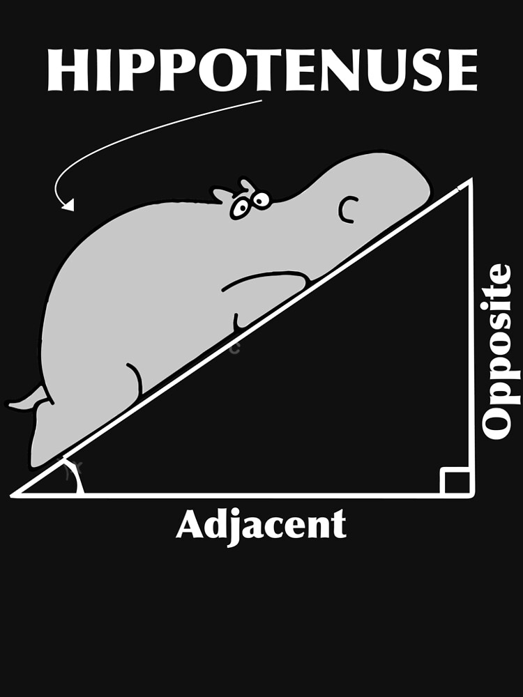 hippotenuse opposite adjacent funny hippo animal art funny statement hippotenuse opposite adjacent funny hippo animal art funny statement