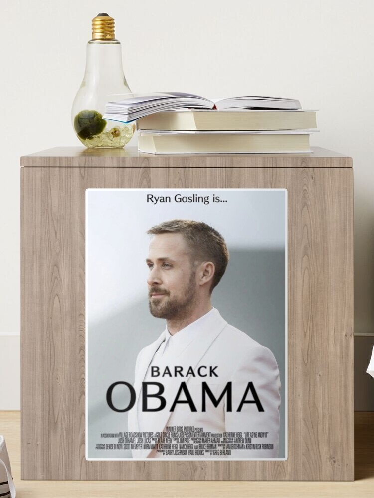 Ryan Gosling Obama movie meme Sticker for Sale by DrMemes