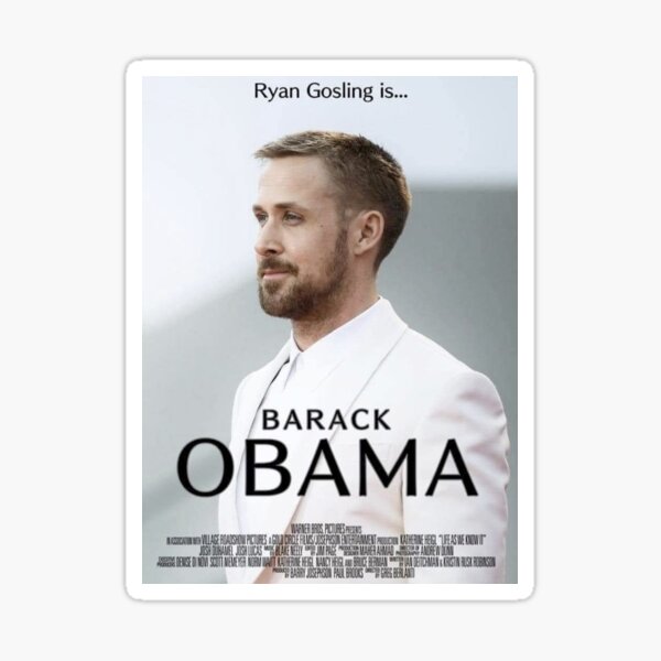 Ryan Gosling Obama movie meme Sticker for Sale by DrMemes