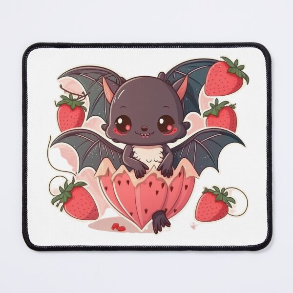Item preview, Cute Strawberry Bat Cartoon Digital | Digital Art | Bat Art | Baby Bat Art designed and sold by cutesykreations.