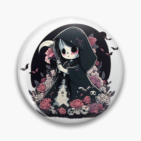 Item preview, Cute Femme Grim Reaper Cartoon Digital | Digital Art | Grim Reaper Art | Cute Grim Reaper Art designed and sold by cutesykreations.
