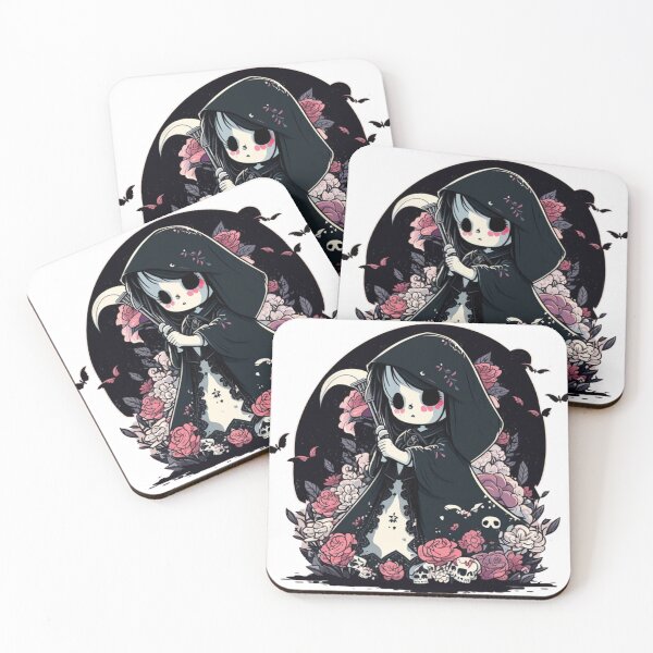 Item preview, Cute Femme Grim Reaper Cartoon Digital | Digital Art | Grim Reaper Art | Cute Grim Reaper Art designed and sold by cutesykreations.