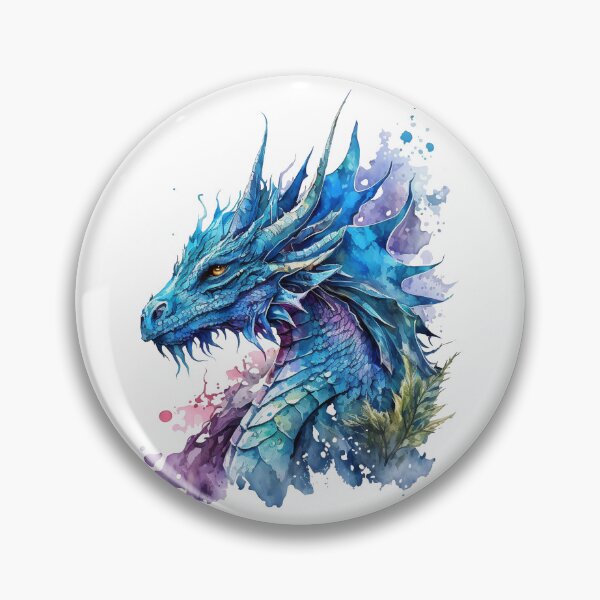 Artikelvorschau, Majestätisches Aquarell des blauen Drachen entworfen und verkauft von Art-by-Aelia.