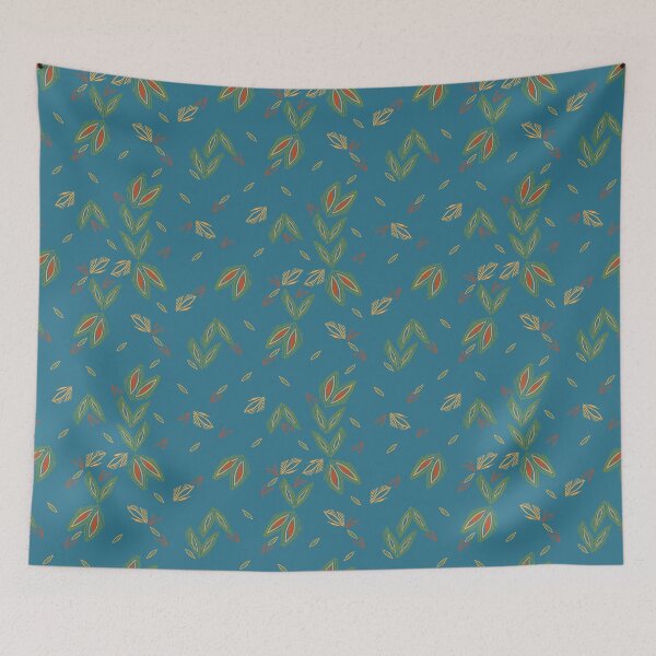Item preview, floral ornament with blue ll designed and sold by Lisina.