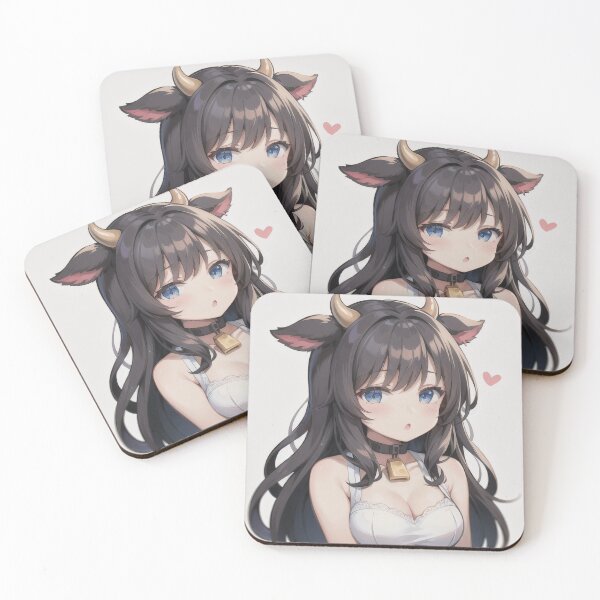 Item preview, A Beautiful Cute Chibi Cow Girl Sticker Very Kawaii designed and sold by HikariAtelier.