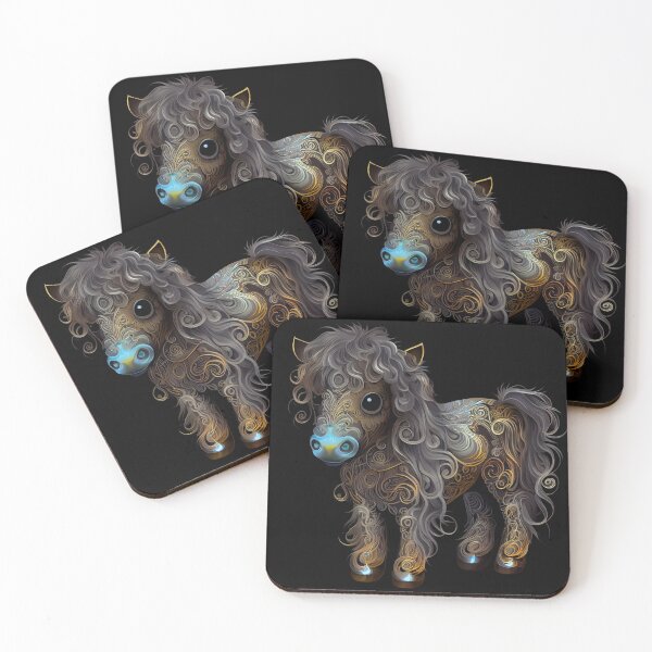 Item preview, curly shetland pony, digital art design designed and sold by LorrieBee.