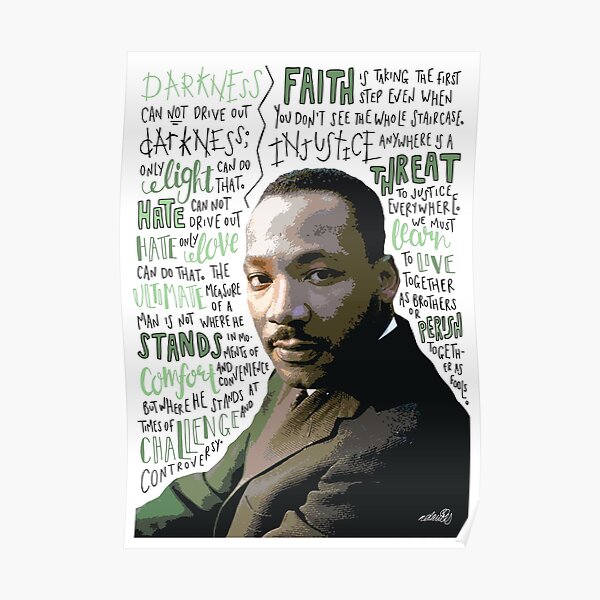 Martin Luther King" Poster for Sale by Davies | Redbubble