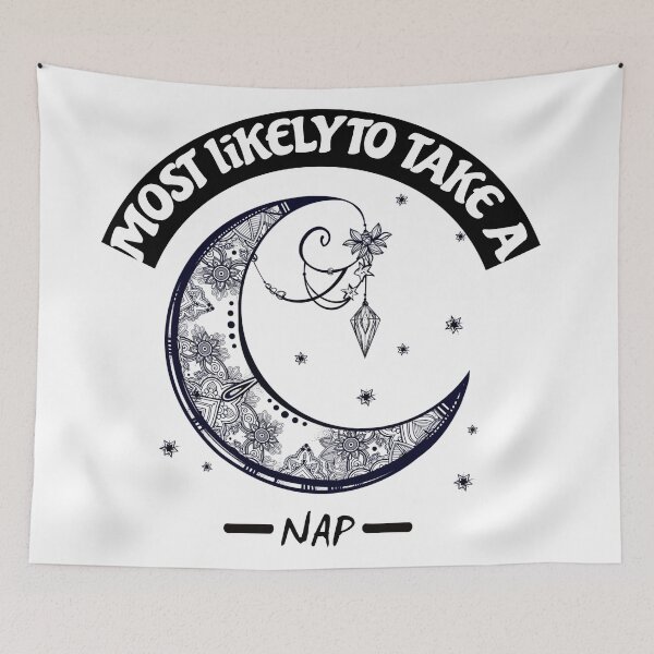 Item preview, Most Likely To Take A Nap quote, cool moon design. designed and sold by Artista-shop.