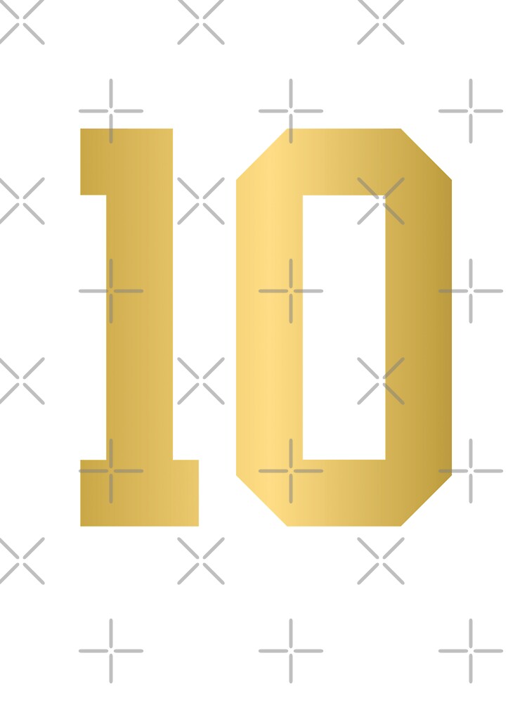 Golden Number 10 - Sports Numbers  Sticker for Sale by nocap82