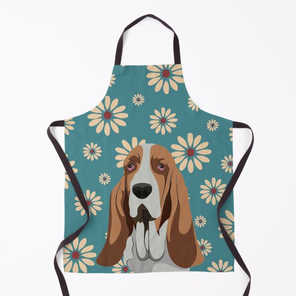 Item preview, Head of Basset Hound Dog on Spring Flower Pattern Background designed and sold by SeasonalDogs.