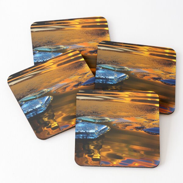 Item preview, Radiant Golden Rays Shining over the Water Illuminating Stones and Glass designed and sold by deniselynnimage.