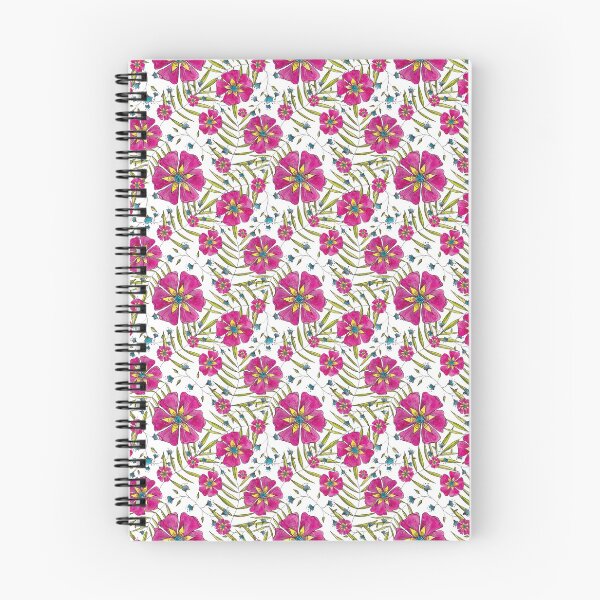 Aperçu de l'œuvre Modèle de florals aquarelle rose chaud créée et vendue par purplesparrow.
