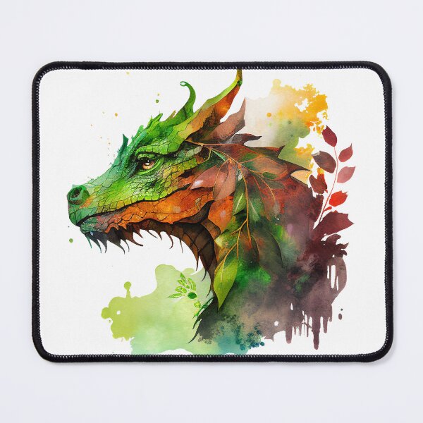 Item preview, Earthy Green Elemental Dragon Watercolor designed and sold by Art-by-Aelia.