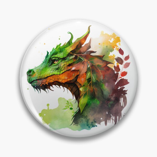 Item preview, Earthy Green Elemental Dragon Watercolor designed and sold by Art-by-Aelia.