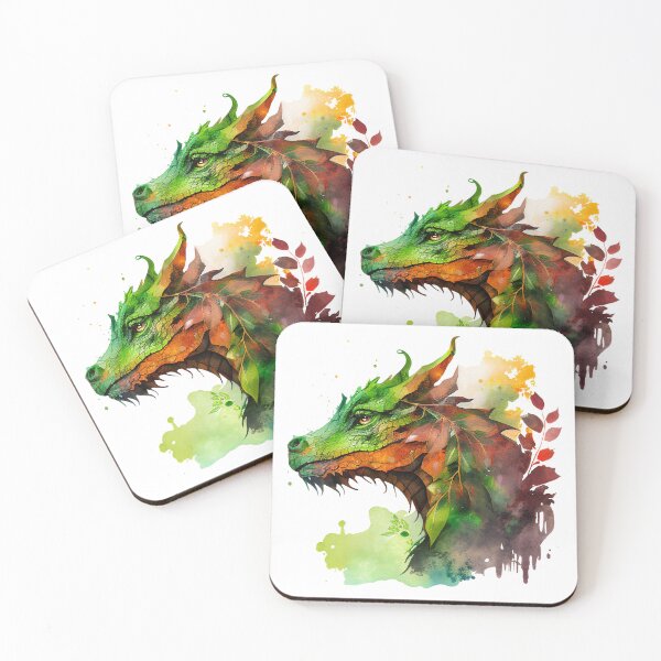 Item preview, Earthy Green Elemental Dragon Watercolor designed and sold by Art-by-Aelia.