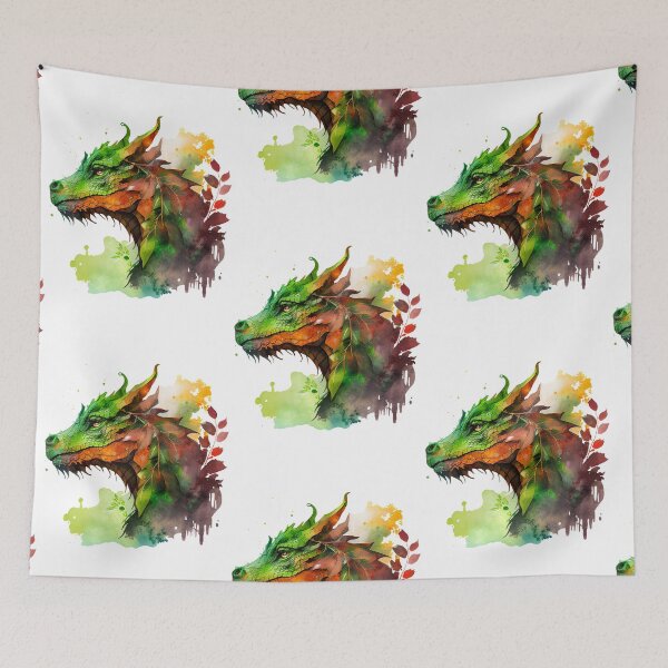 Item preview, Earthy Green Elemental Dragon Watercolor designed and sold by Art-by-Aelia.