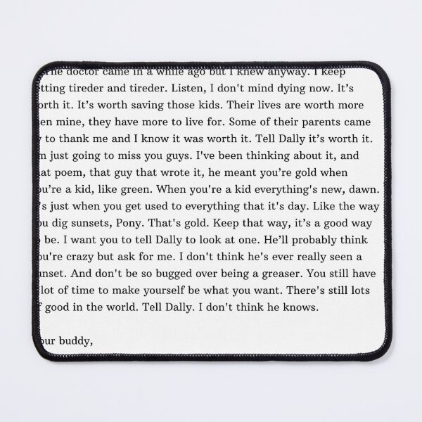 Item preview, Johnny Cade's letter to Ponyboy Curtis (The Outsiders) designed and sold by rainaraubertas.
