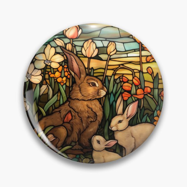 Item preview, Stained glass rabbit family designed and sold by Matt's Artificial Nature.
