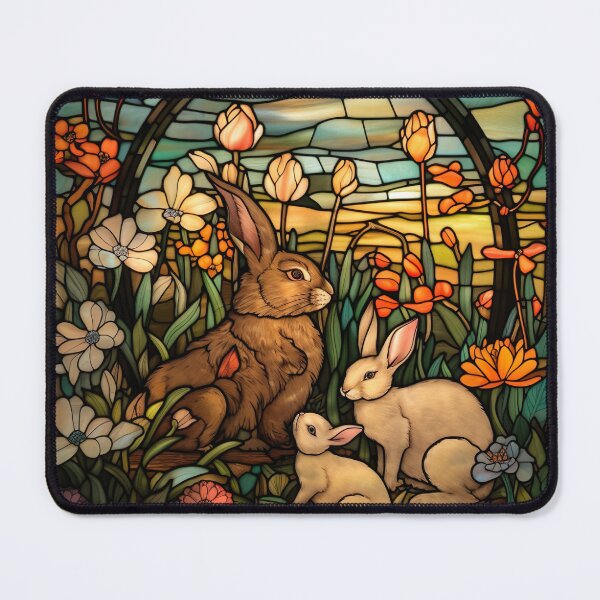 Item preview, Stained glass rabbit family designed and sold by Matt's Artificial Nature.