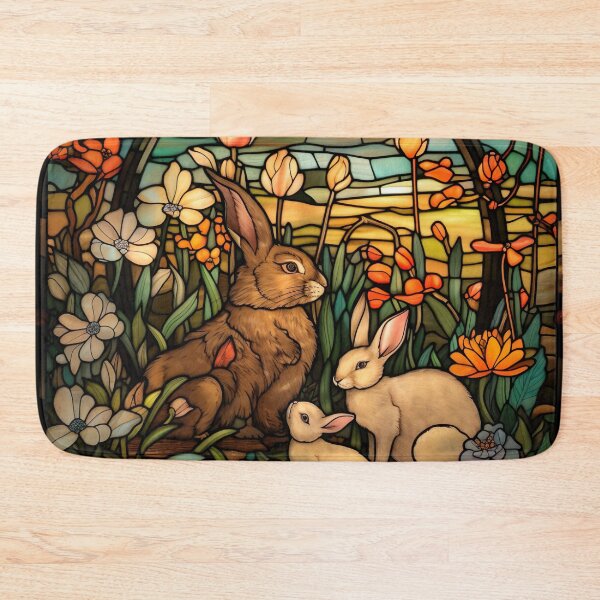 Item preview, Stained glass rabbit family designed and sold by Matt's Artificial Nature.