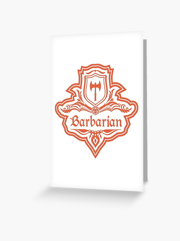 D&D Barbarian Class 1 Color Emblem Greeting Card for Sale by