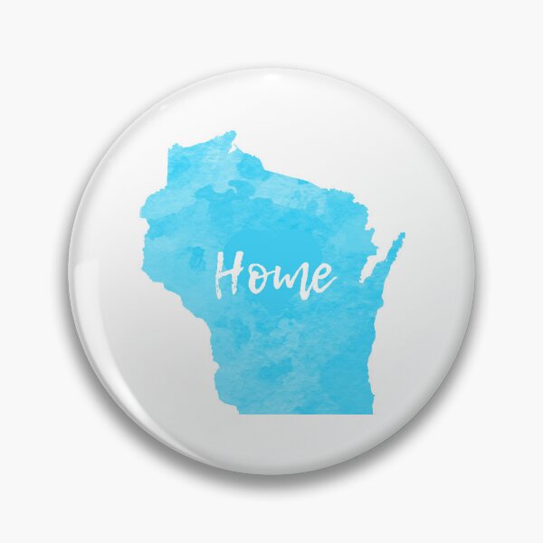 Item preview, Wisconsin State Home Outline Aqua Blue Watercolor Art designed and sold by rosaliemillen.