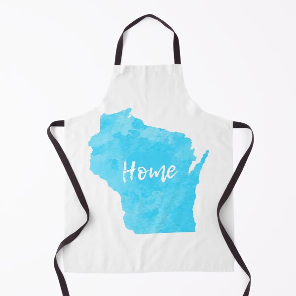 Item preview, Wisconsin State Home Outline Aqua Blue Watercolor Art designed and sold by rosaliemillen.