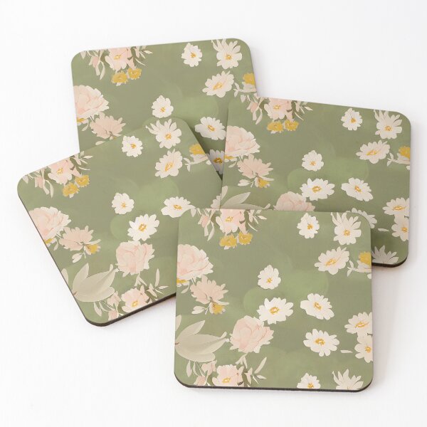 Item preview, Simple flower pattern (green) designed and sold by Pixel-Petals.