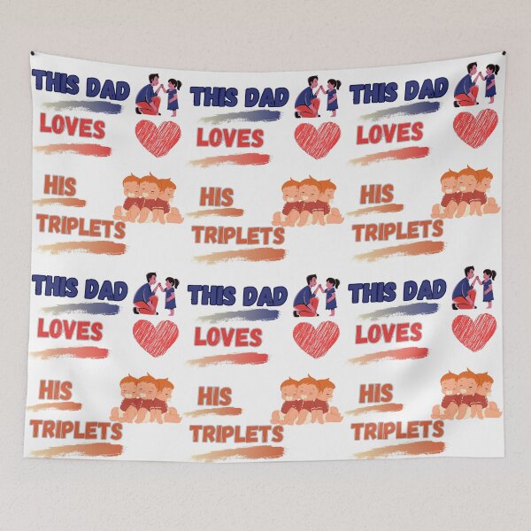 Item preview, this dad loves his triplets designed and sold by store-sadki.