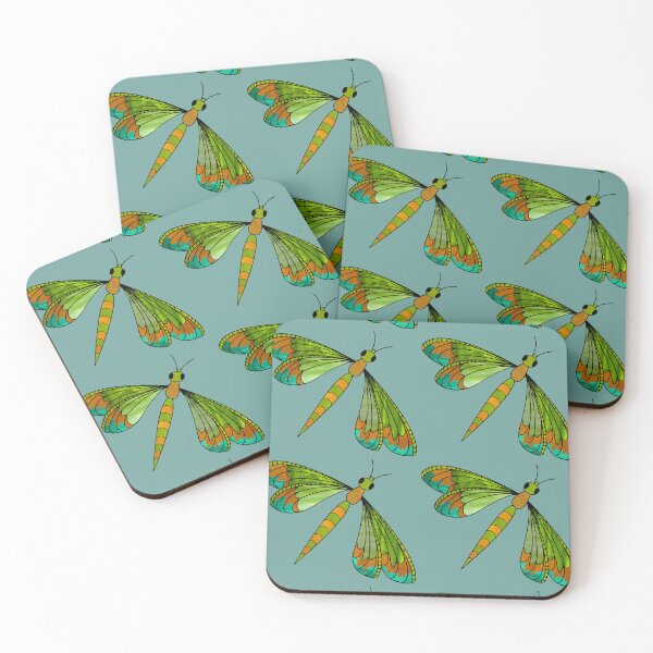 Item preview, Green Stained Glass Dragonflies designed and sold by notsweettea.