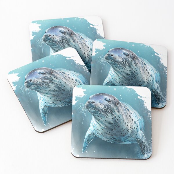 Item preview, Leopard seal watercolor art designed and sold by JBJart.