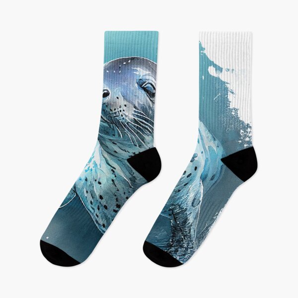 Item preview, Leopard seal watercolor art designed and sold by JBJart.