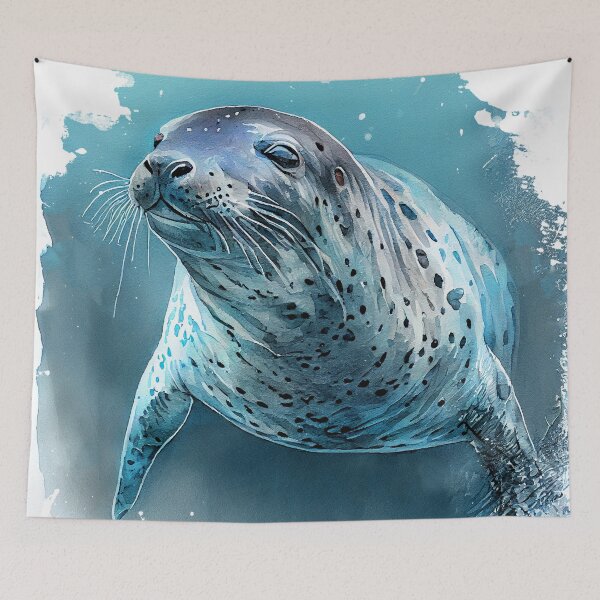 Item preview, Leopard seal watercolor art designed and sold by JBJart.