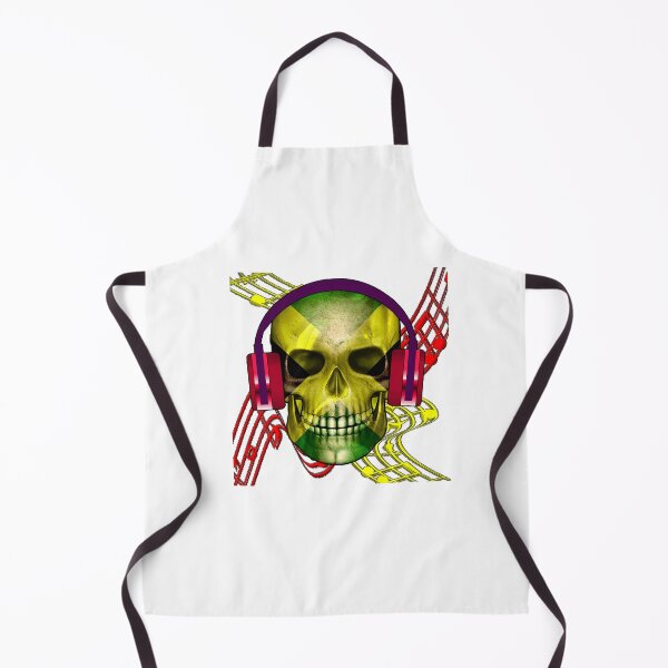 Item preview, Skull With Headphones with Jamaican Flag  designed and sold by Angelle55.
