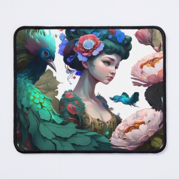 Item preview, colorful peacock girl anime design designed and sold by mangature Lady.