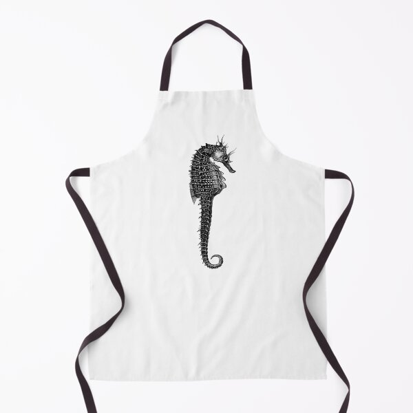 Item preview, Vintage Black and White Seahorse drawing Illustration Cutout designed and sold by EmeraldeaArt.