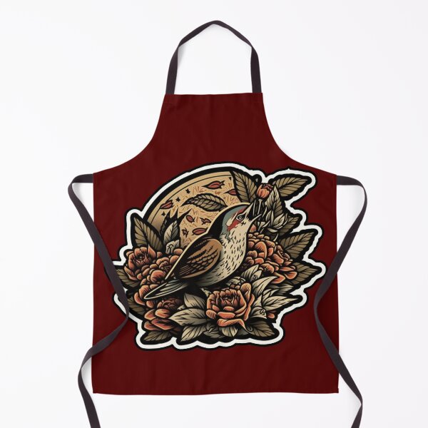 Item preview, Song Sparrow with Roses (Sailor Jerry Design) designed and sold by SvahaDesigns.