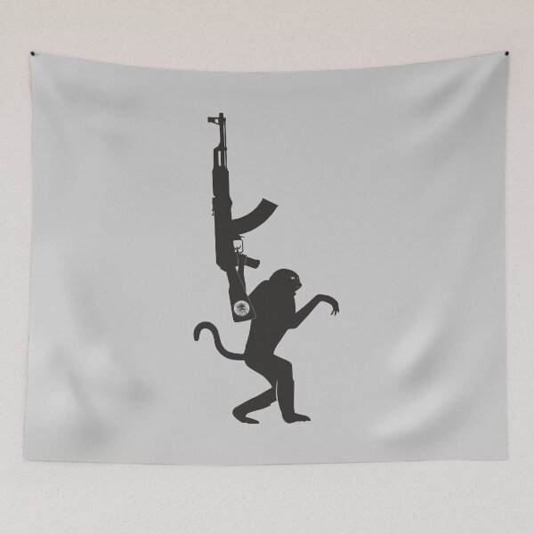 Item preview, Funny monkey with AK in his hands designed and sold by FAawRay.