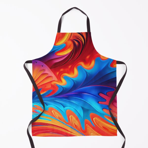 Item preview, Orange and Blue Abstract Waves of Flowers designed and sold by deniselynnimage.