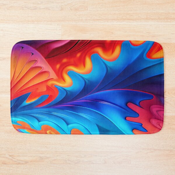 Item preview, Orange and Blue Abstract Waves of Flowers designed and sold by deniselynnimage.