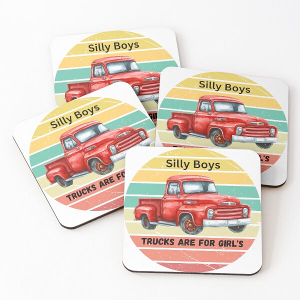 Item preview, Silly boys Trucks are for girls- Red truck for girls- Old red truck designed and sold by Janetlousart.