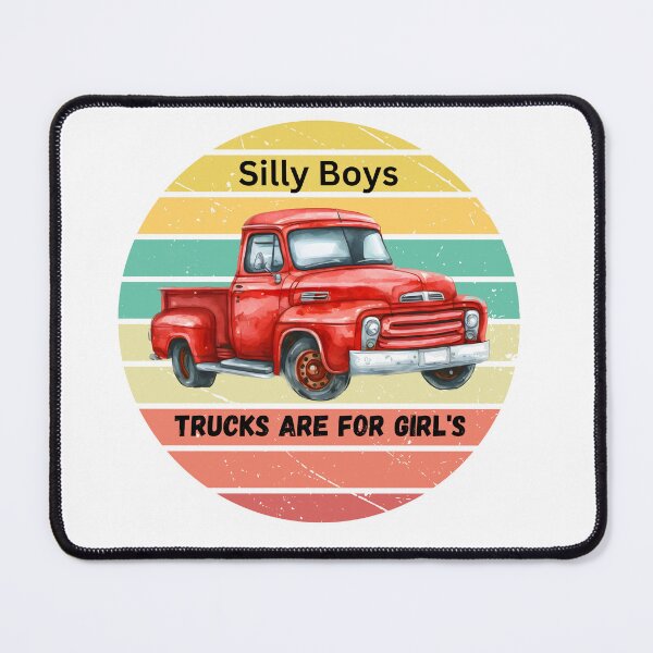 Item preview, Silly boys Trucks are for girls- Red truck for girls- Old red truck designed and sold by Janetlousart.