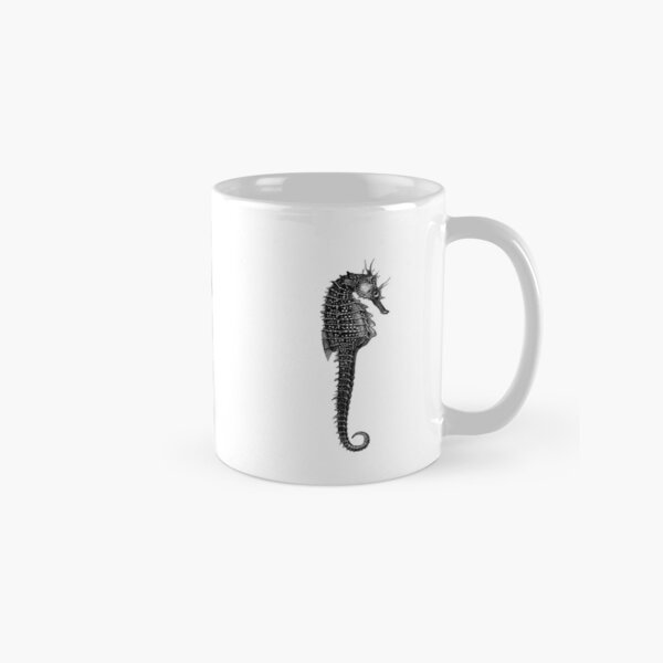 Artikel-Vorschau von Vintage Black and White Seahorse drawing Illustration Cutout stickerpack, designt und verkauft von EmeraldeaArt.