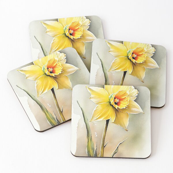 Item preview, Daffodil watercolor art designed and sold by JBJart.