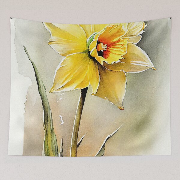 Item preview, Daffodil watercolor art designed and sold by JBJart.