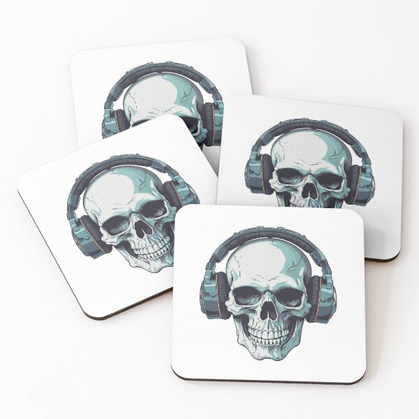 Item preview, skull with headphones designed and sold by Wolka.