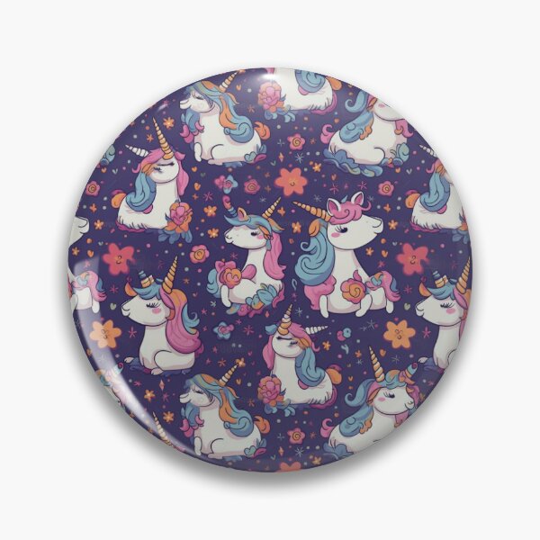 Aperçu de l'œuvre Kawaii Unicorn - Cute Unicorn Pattern créée et vendue par Reimagining Images.