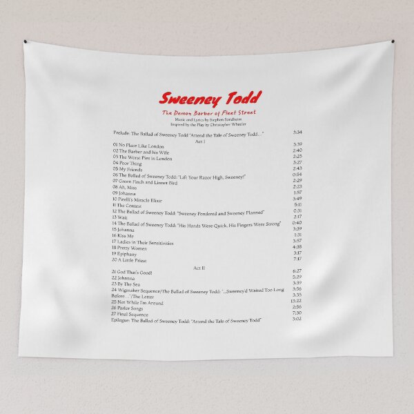 Item preview, Sweeney Todd: The Demon Barber of Fleet Street Tracklist designed and sold by BlackwellNY.