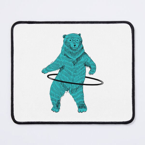 Item preview, Hula Hooping Hoop Dancing Blue Hipster Bear designed and sold by Maria Garcia.