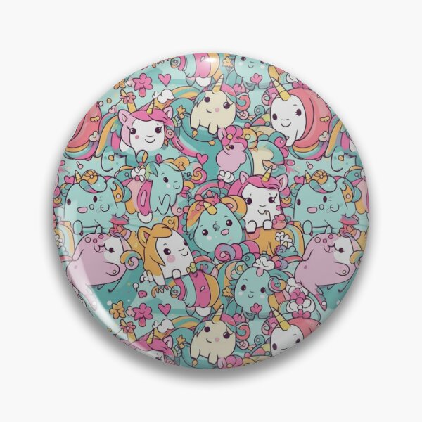 Aperçu de l'œuvre Kawaii Unicorn - Cute Unicorn Pattern créée et vendue par Reimagining Images.